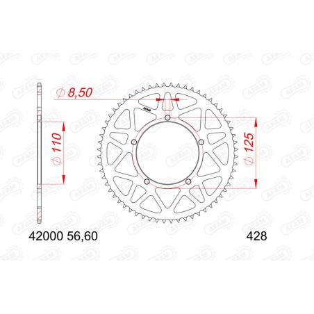 Couronne AFAM aluminium 42000 - 428