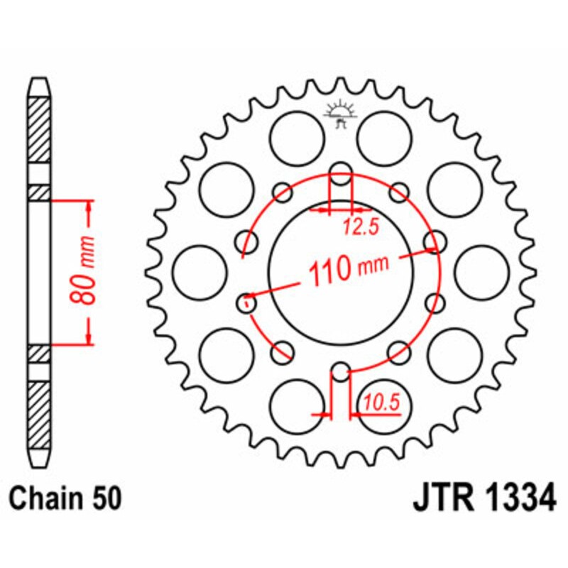 Couronne JT SPROCKETS acier standard 1334 - 530