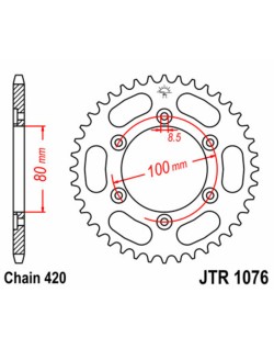 Couronne JT SPROCKETS acier standard 1076 - 420
