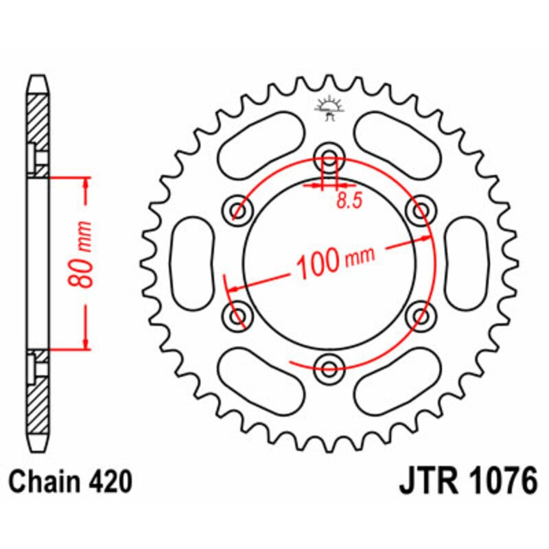 Couronne JT SPROCKETS acier standard 1076 - 420 Couronne JT SPROCKETS acier standard 1076 - 420