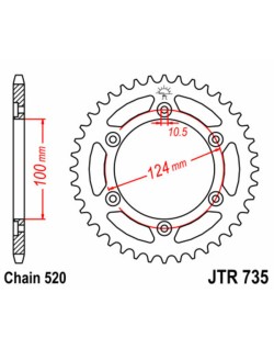 Couronne JT SPROCKETS acier standard 735 - 520