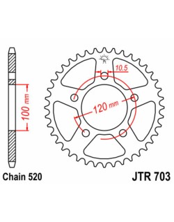 Couronne JT SPROCKETS acier standard 703 - 520