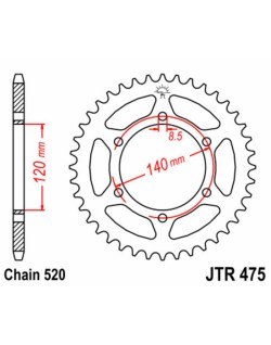 Couronne JT SPROCKETS acier standard 475 - 520