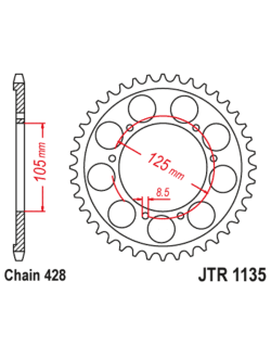 Couronne JT SPROCKETS acier standard 1135 - 428