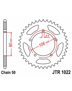 Couronne JT SPROCKETS acier standard 1022 - 530