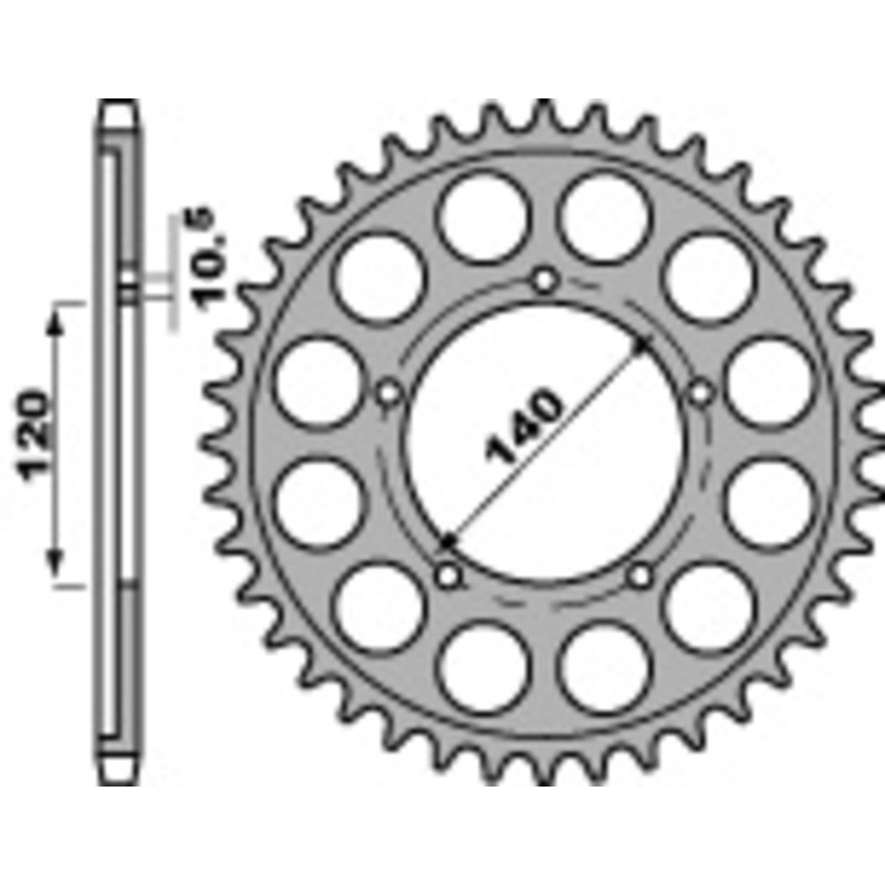 Couronne PBR acier C45 standard 4409 - 530 Couronne PBR acier C45 standard 4409 - 530