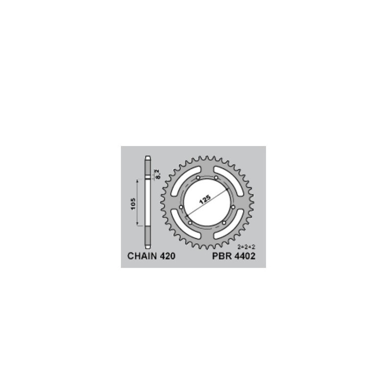 Couronne PBR acier standard 4402 - 420 Couronne PBR acier standard 4402 - 420