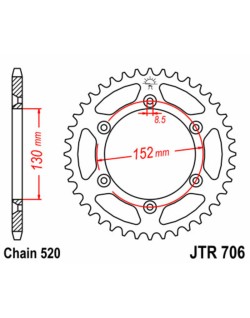 Couronne JT SPROCKETS acier standard 706 - 520