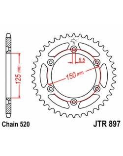 Couronne JT SPROCKETS acier standard 897 - 520