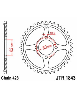 Couronne JT SPROCKETS acier standard 1843 - 428