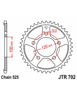 Couronne JT SPROCKETS acier standard 702 - 525