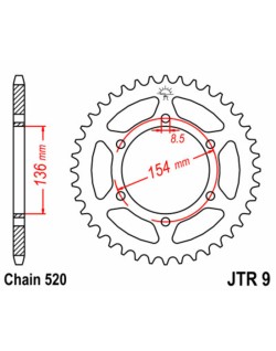 Couronne JT SPROCKETS acier standard 9 - 520