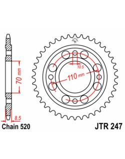 Couronne JT SPROCKETS acier standard 247 - 520
