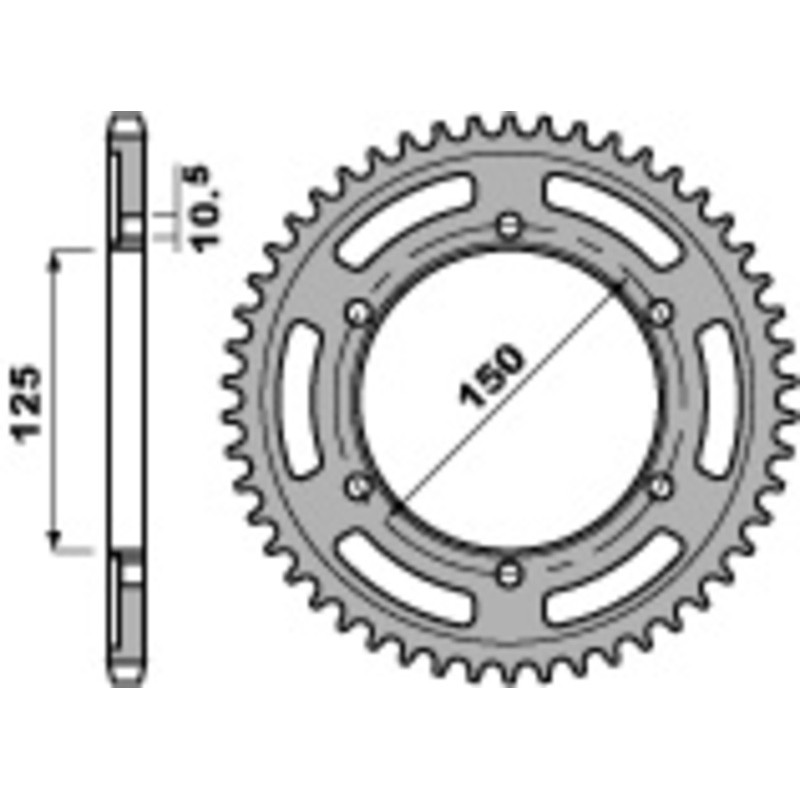 Couronne PBR acier C45 standard 4454 - 525 Couronne PBR acier C45 standard 4454 - 525