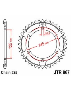 Couronne JT SPROCKETS acier standard 867 - 525