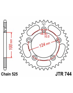 Couronne JT SPROCKETS acier standard 744 - 525