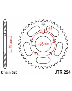 Couronne JT SPROCKETS acier standard 254 - 520
