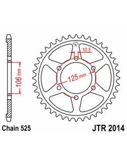 Couronne JT SPROCKETS acier standard 2014 - 525