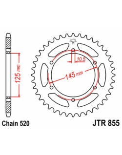 Couronne JT SPROCKETS acier standard 855 - 520