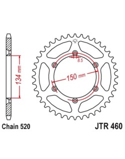 Couronne JT SPROCKETS acier anti-boue 460 - 520