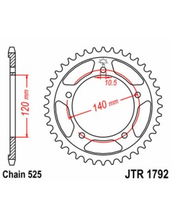 Couronne JT SPROCKETS acier standard 1792 - 525