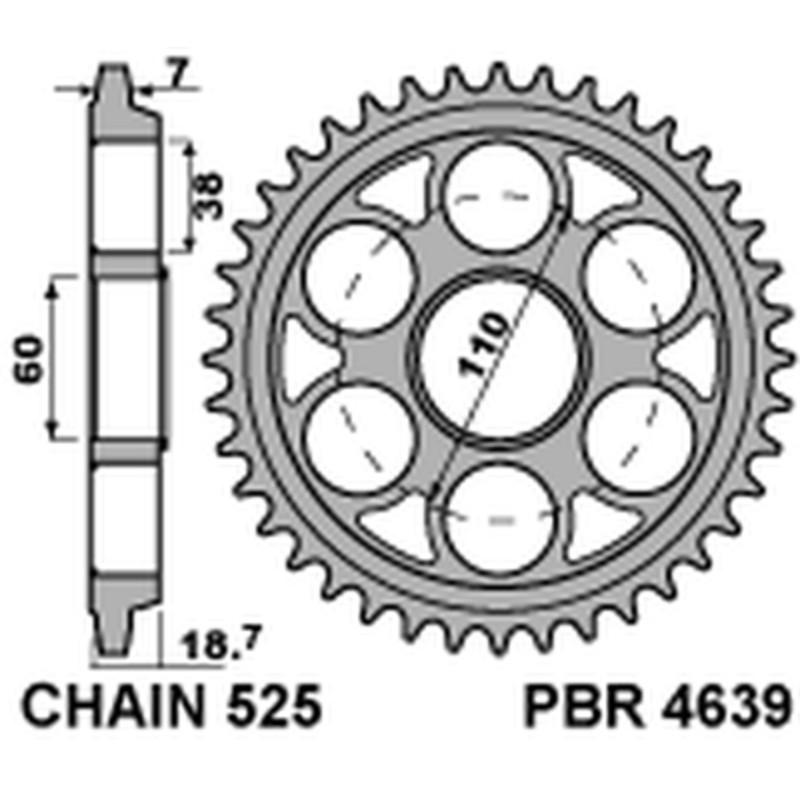 Couronne PBR acier C45 revenu 4639 - 525 Couronne PBR acier C45 revenu 4639 - 525