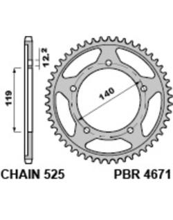 Couronne PBR acier C45 standard 4671 - 525