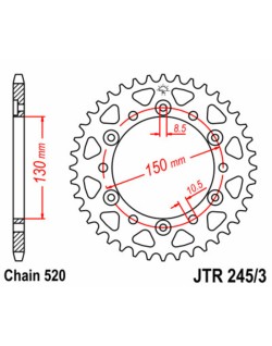Couronne JT SPROCKETS acier standard 245/3 - 520