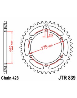 Couronne JT SPROCKETS acier standard 839 - 428