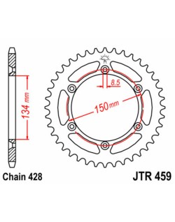 Couronne JT SPROCKETS acier standard 459 - 428