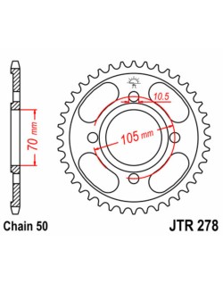 Couronne JT SPROCKETS acier standard 278 - 530