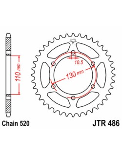 Couronne JT SPROCKETS acier standard 486 - 520