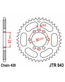 Couronne JT SPROCKETS acier standard 843 - 428