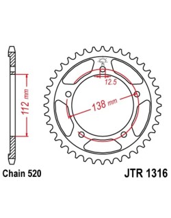 Couronne JT SPROCKETS acier standard 1316 - 520