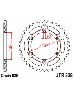 Couronne JT SPROCKETS acier standard 828 - 520