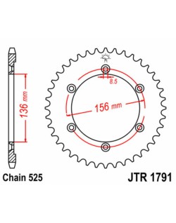 Couronne JT SPROCKETS acier standard 1791 - 525