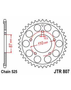 Couronne JT SPROCKETS acier standard 807 - 525