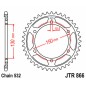 Couronne JT SPROCKETS acier standard 866 - 532 Couronne JT SPROCKETS acier standard 866 - 532