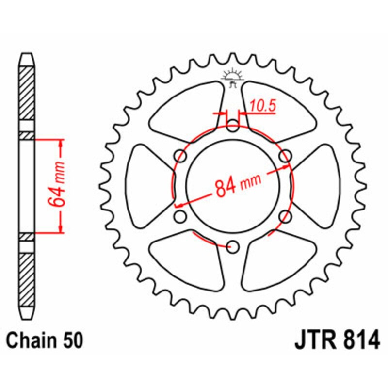 Couronne JT SPROCKETS acier standard 814 - 530 Couronne JT SPROCKETS acier standard 814 - 530