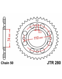 Couronne JT SPROCKETS acier standard 280 - 530