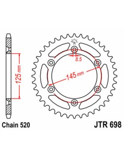 Couronne JT SPROCKETS acier standard 698 - 520