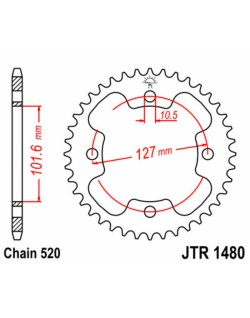 Couronne JT SPROCKETS acier standard 1480 - 520