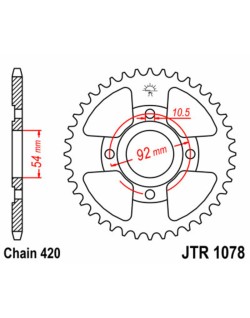 Couronne JT SPROCKETS acier standard 1078 - 420