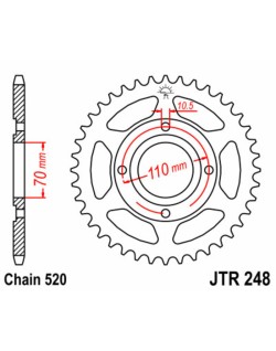 Couronne JT SPROCKETS acier standard 248 - 520