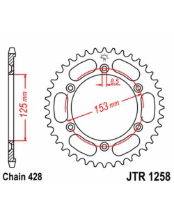 Couronne JT SPROCKETS acier standard 1258 - 428