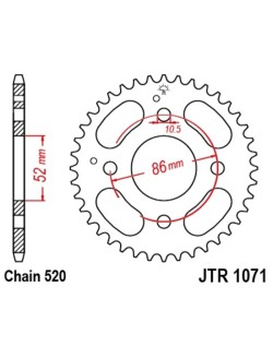 Couronne JT SPROCKETS acier standard 1071 - 520