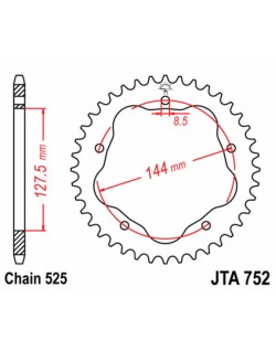 Couronne JT SPROCKETS aluminium Ultra-Light 752 - 525
