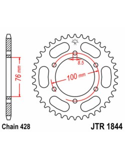 Couronne JT SPROCKETS acier standard 1844 - 428