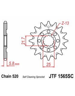 Pignon JT SPROCKETS acier anti-boue 1565 - 520