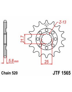 Pignon JT SPROCKETS acier standard 1565 - 520